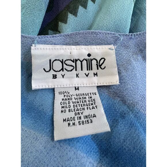 Jasmine By Kvm Purple And Blue Patchwork Double Lined Maxi Dress - Picture 3 of 3